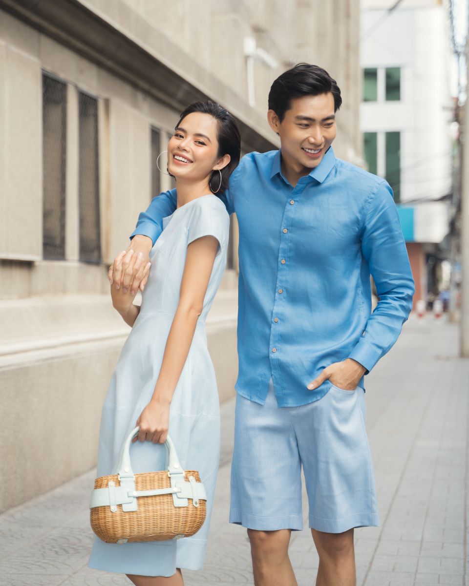 Đầm Linen Xanh Becoming Unveil