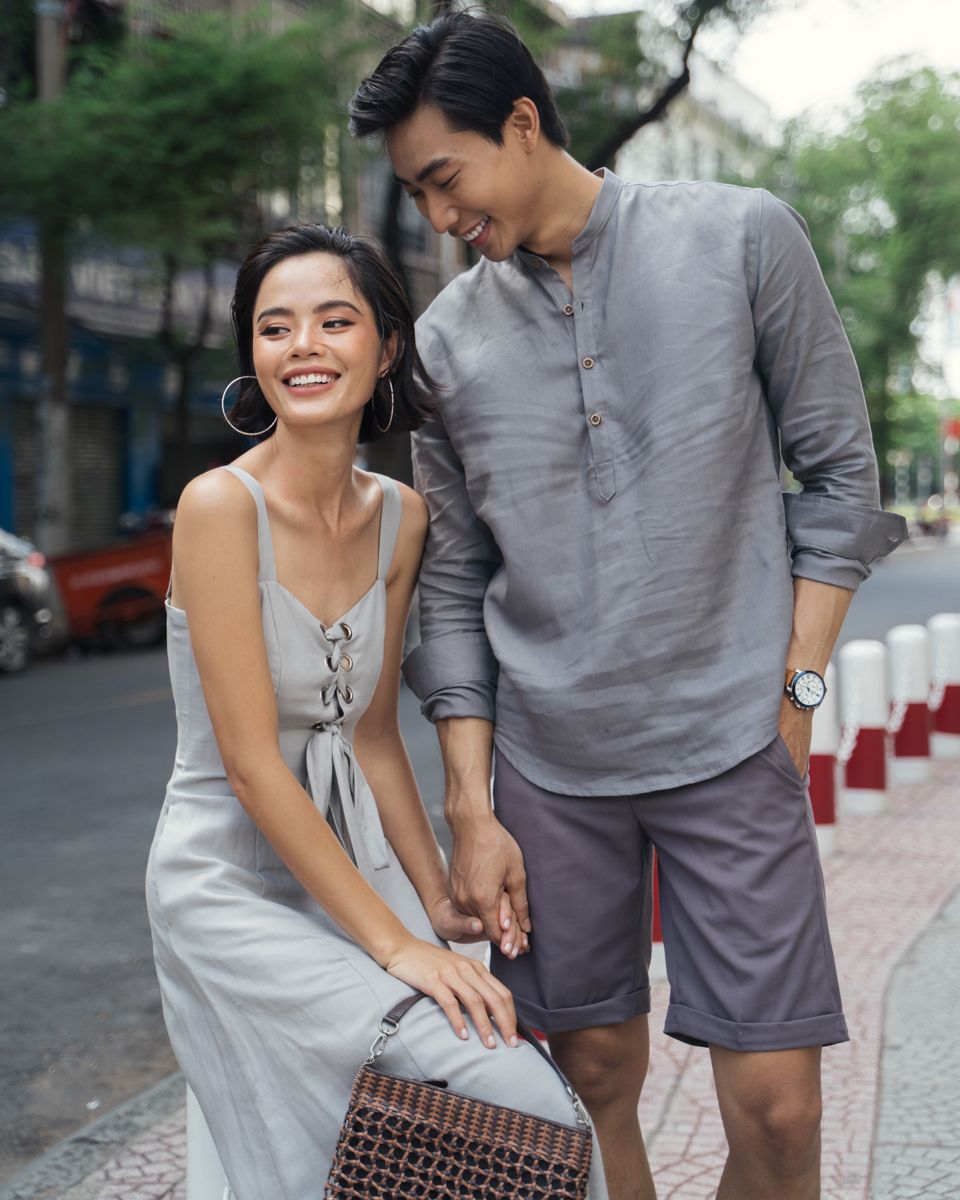 Đầm Xám Linen Becoming Unveil