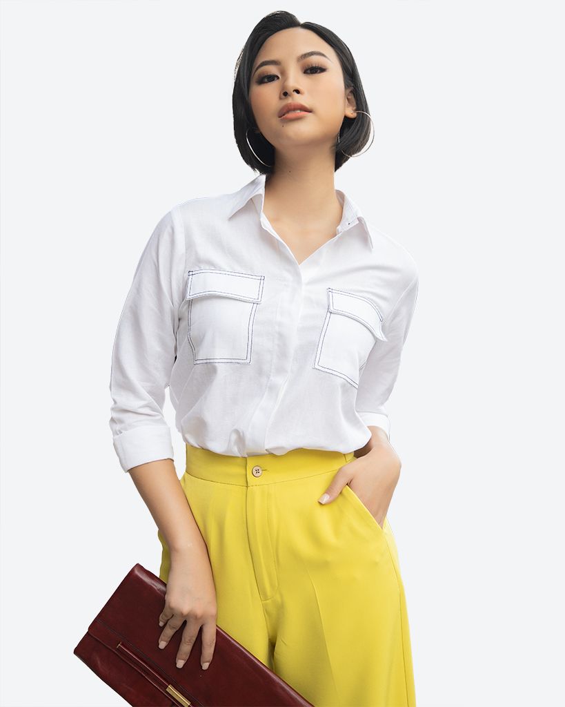 Sơ Mi Linen Trắng Smart Casual