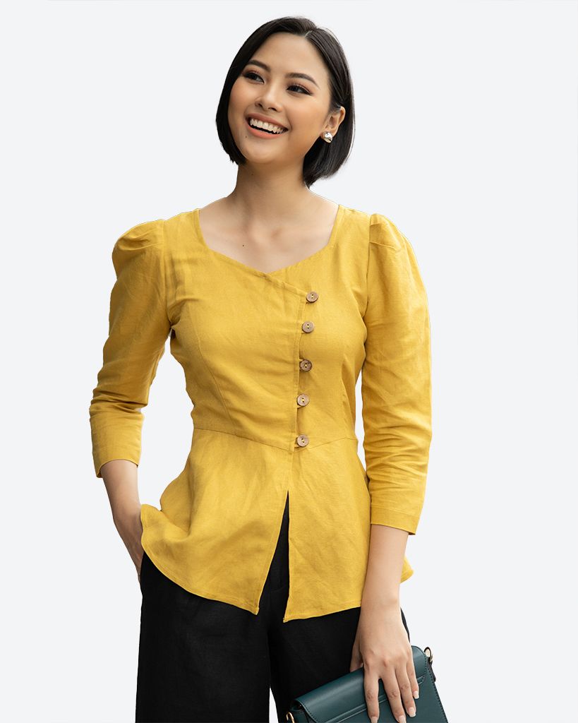 Áo Linen Vàng  Smart Casual