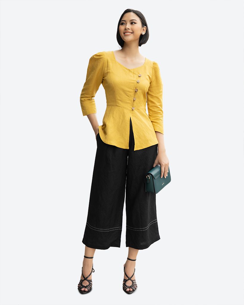 Áo Linen Vàng  Smart Casual