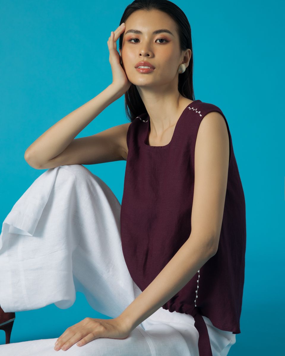 Áo Linen Tím Becoming Discover