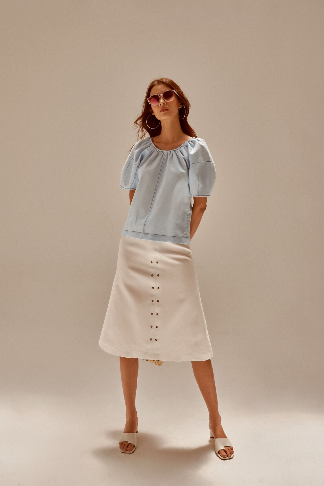 Chân Váy Linen Trắng  Becoming Unveil