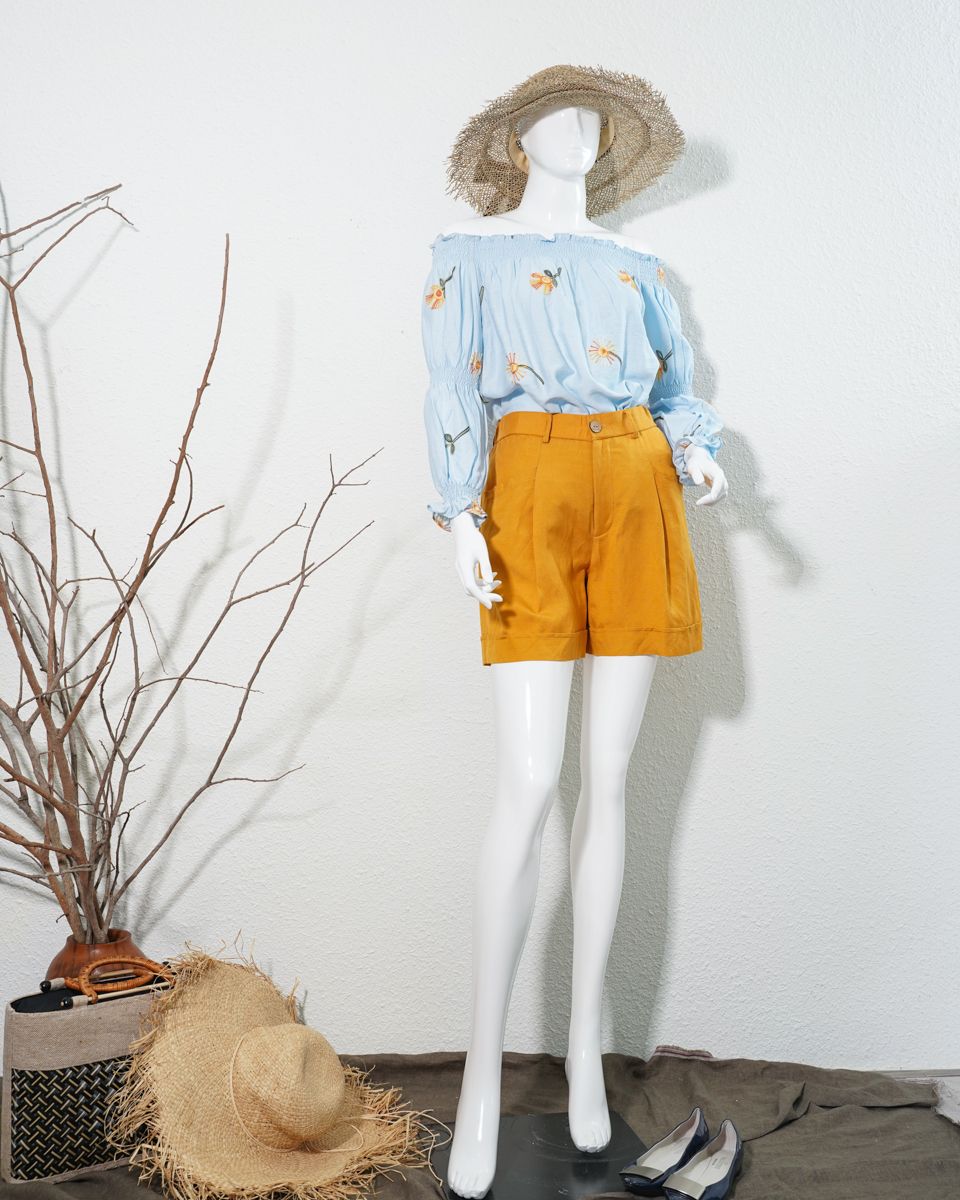 Áo Linen Xanh Floral