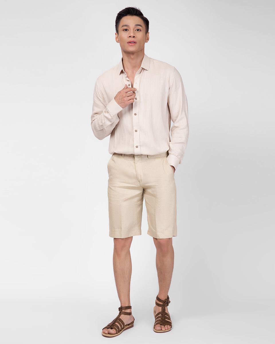 Áo Sơ Mi Nam Linen Be