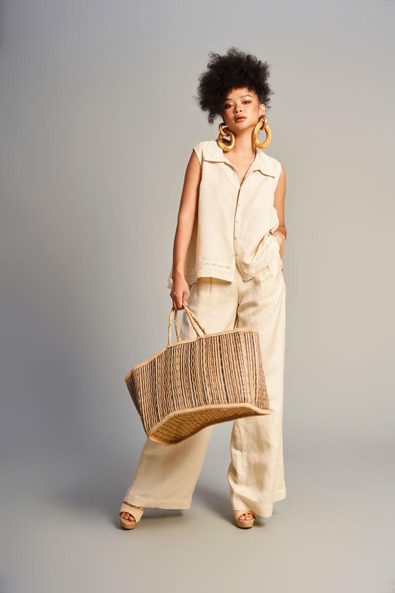Áo Kiểu Nữ Linen Kem Sắc Màu Tự Do