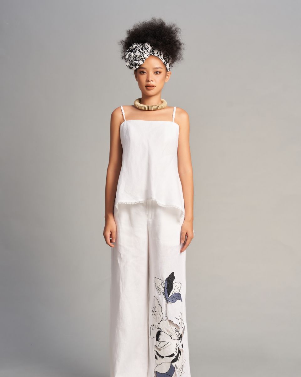 Quần Dài Linen Nữ Trắng Sắc Màu Tự Do