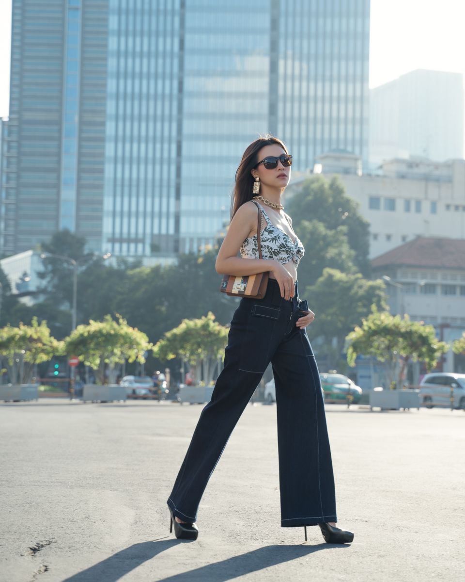 Áo Bra Linen Nữ Kem Lá Cọ City Girl