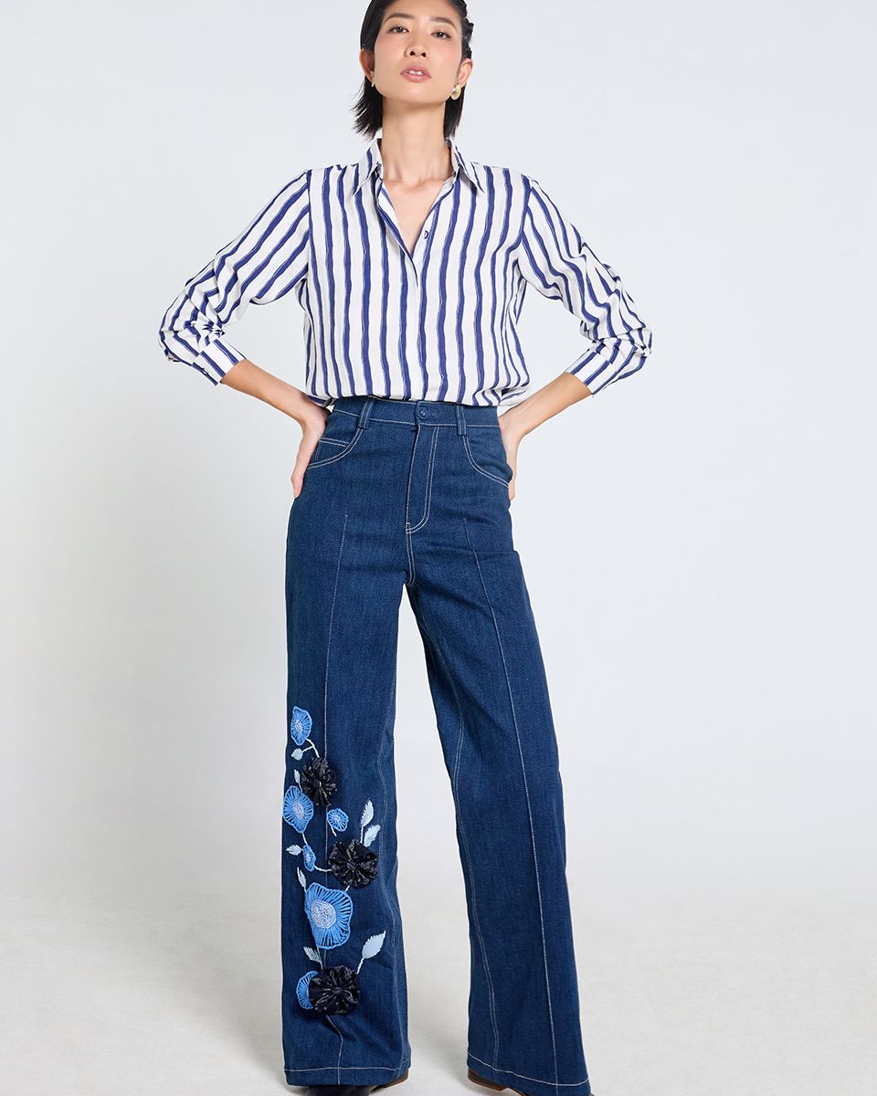Quần Dài Jean Thêu Nữ Tender Drit