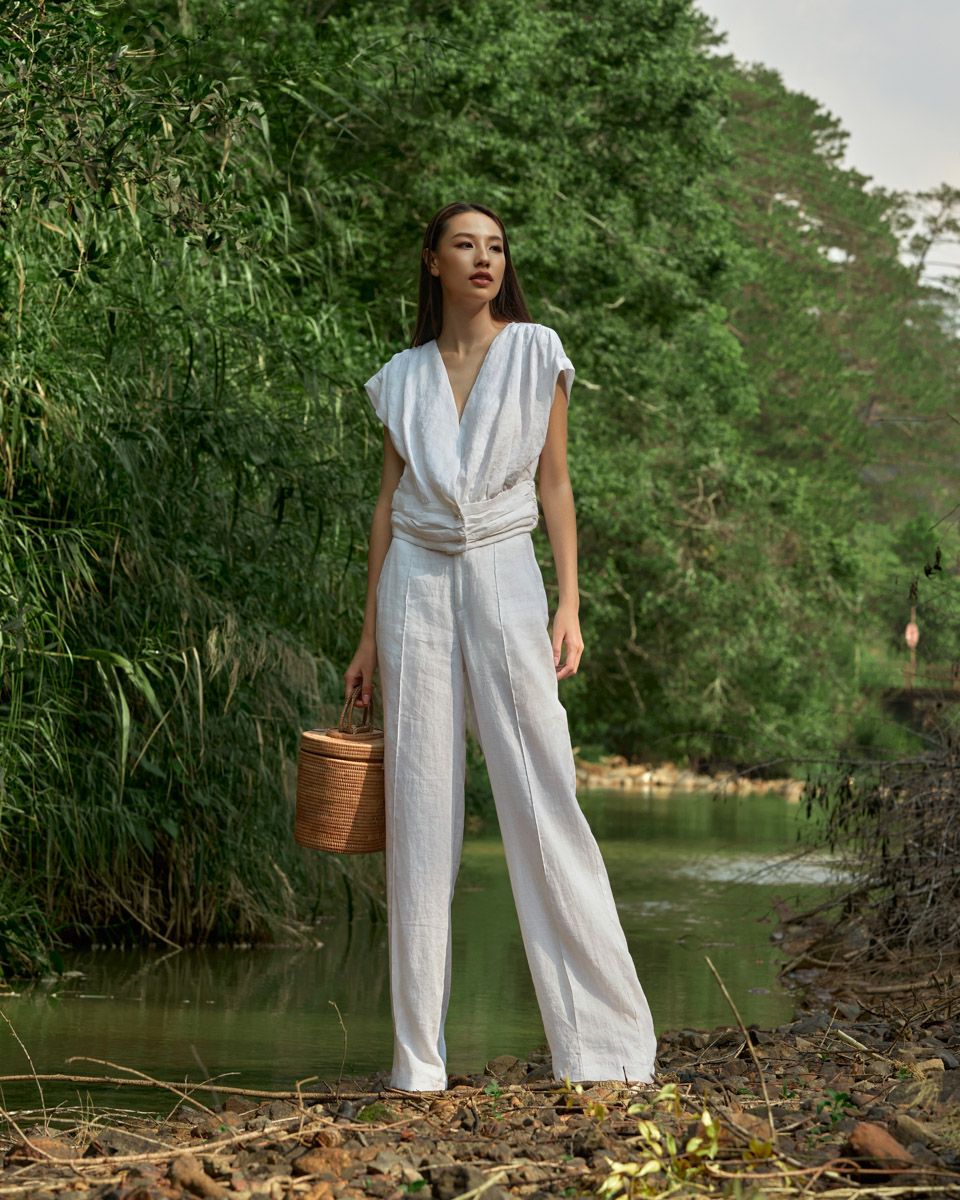 Quần Dài Linen Trắng Into The Wood