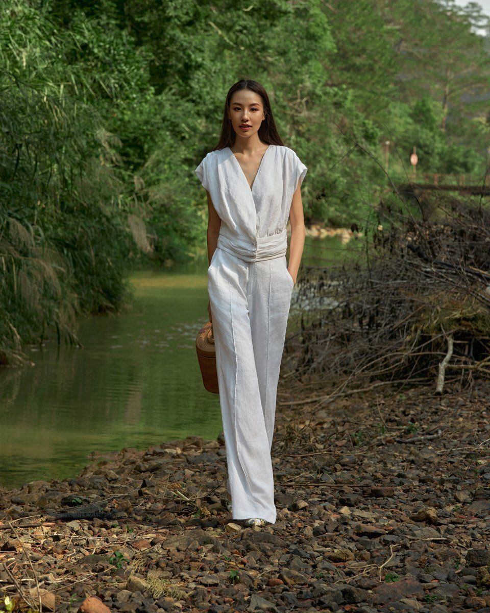 Quần Dài Linen Trắng Into The Wood
