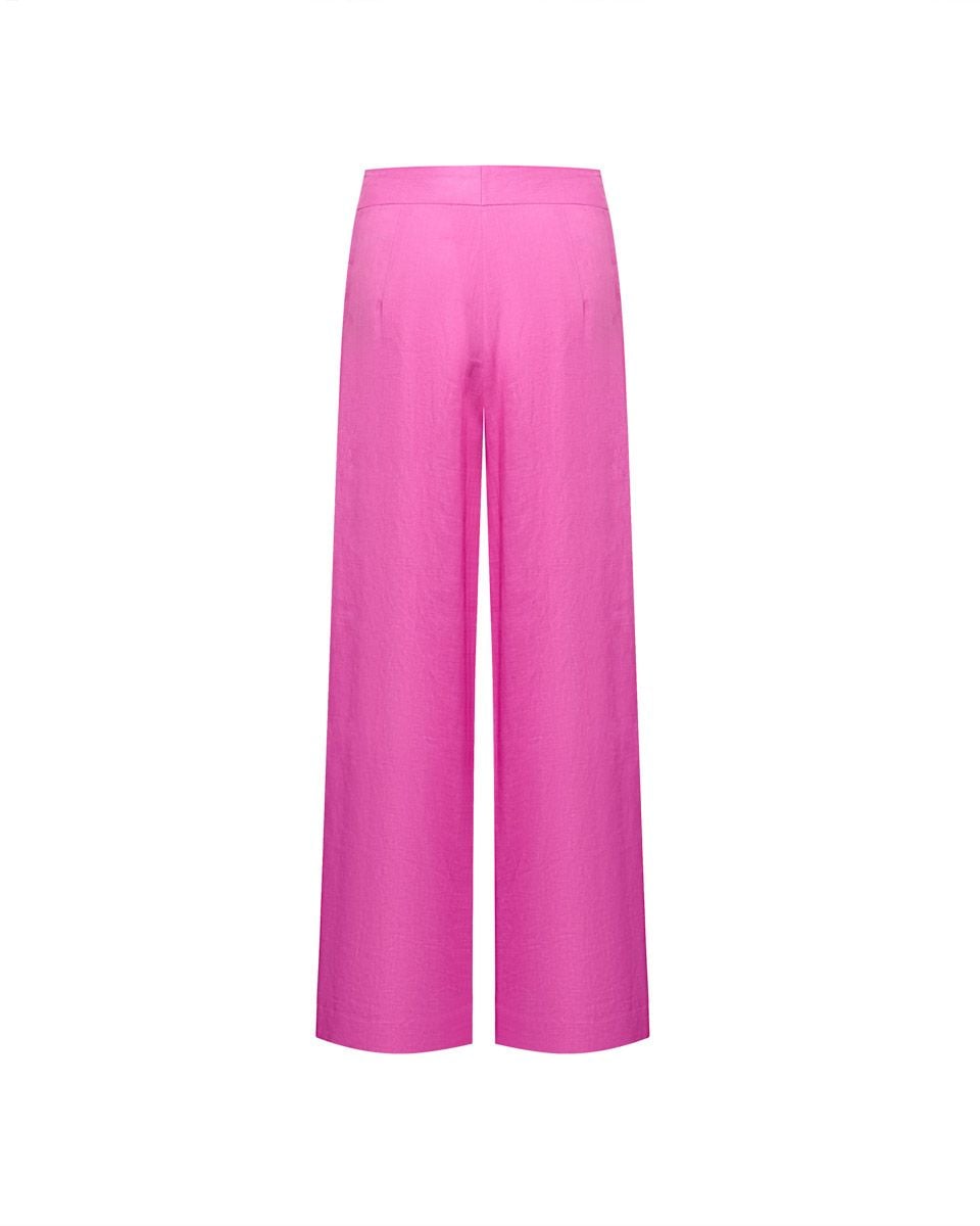 Quần Dài Nữ Linen Hồng Sen