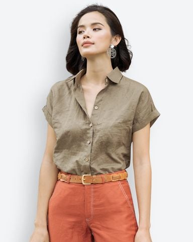  Áo Sơ Mi Linen Rêu Pride 