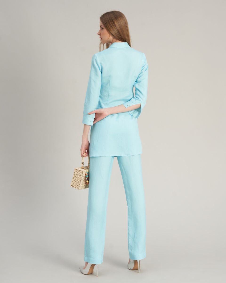 Áo Kiểu Linen Nữ Xanh Thiên Thanh Hello New Day