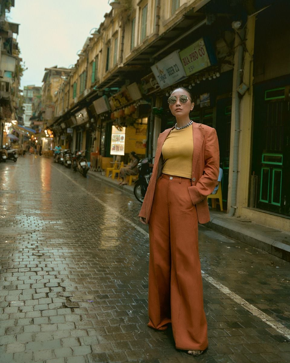 Áo Vest Linen Cam Đất Chocolate Fall In Love