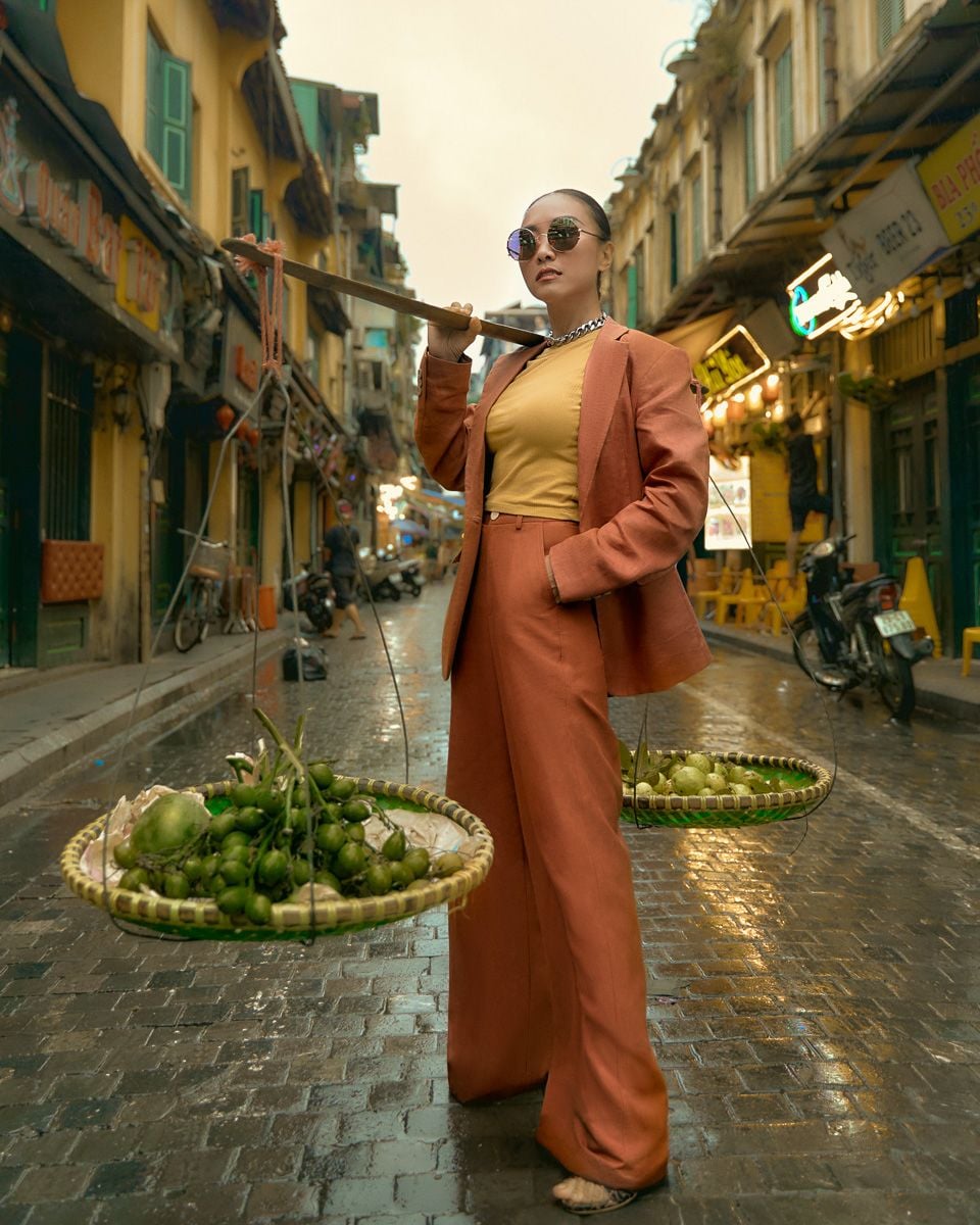 Áo Vest Linen Cam Đất Chocolate Fall In Love