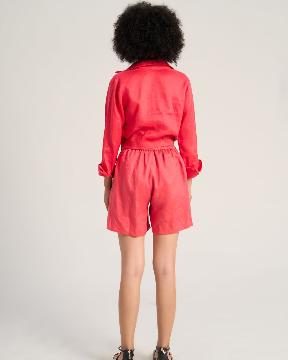 Quần Short Linen Đỏ Hồng Sắc Màu Tự Do