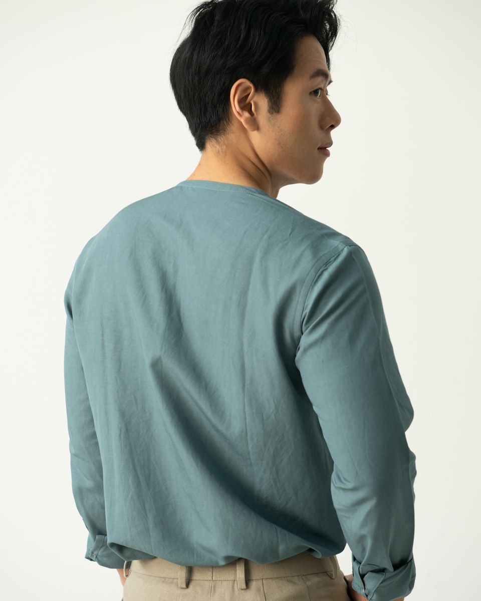 Áo Sơ Mi Nam Linen Xanh New Spirit
