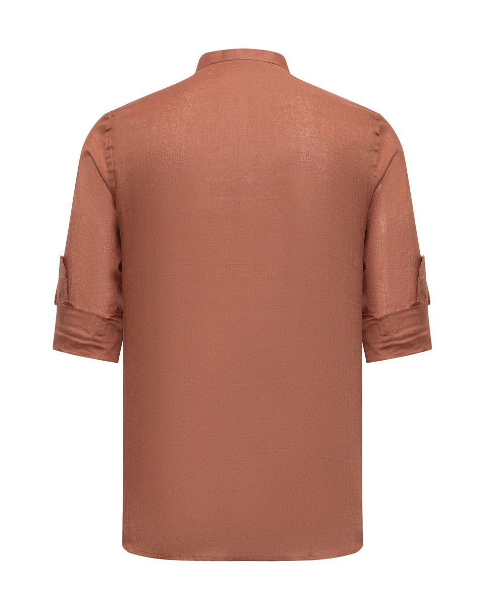 Áo Sơ Mi Nam Linen Cam