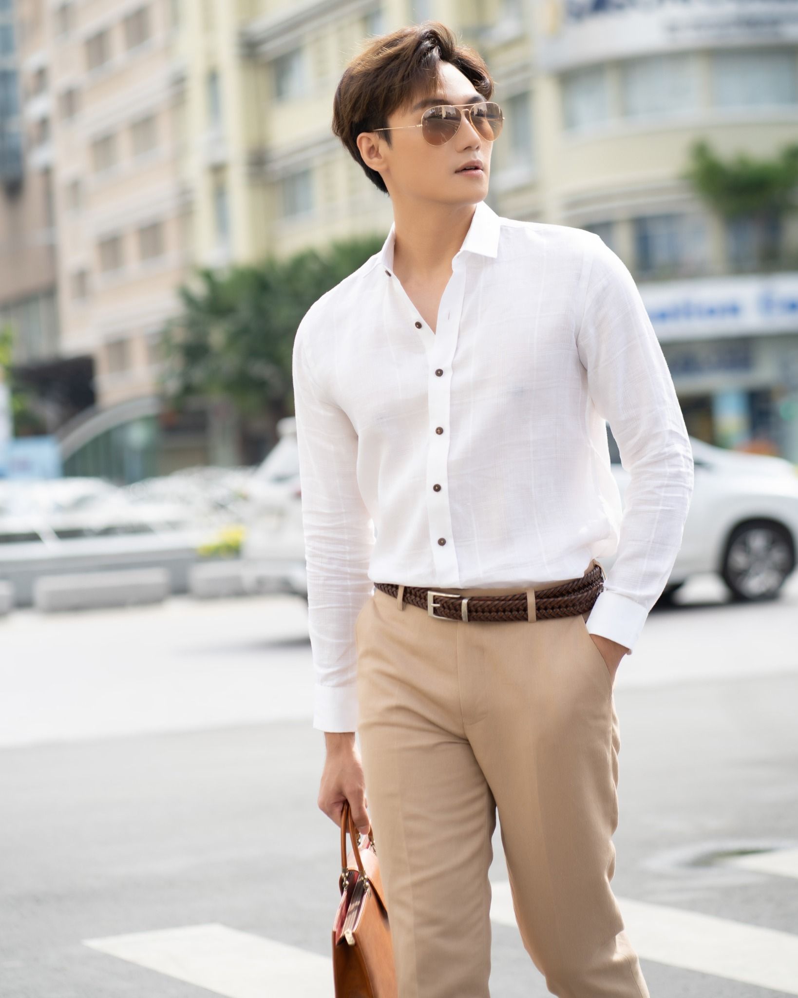 Quần Dài Nam Linen Be