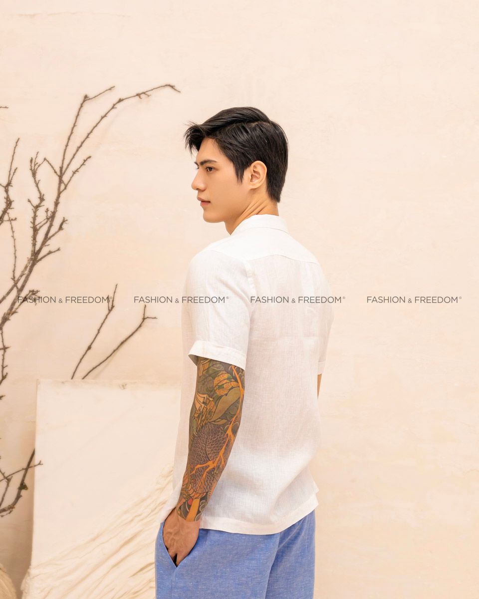 Quần Short Nam Linen Xanh Xám Tender Drit