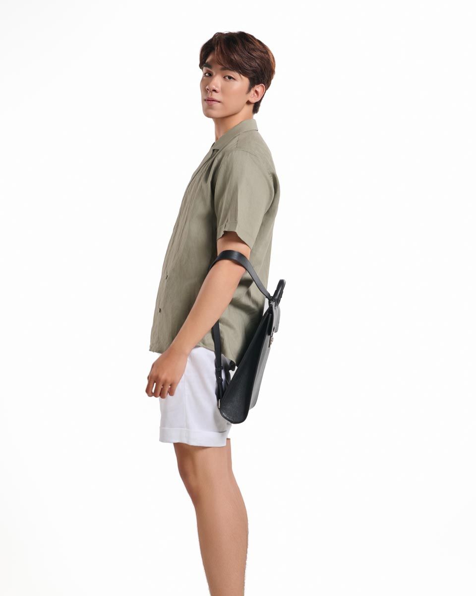 Áo Sơ Mi Nam Linen Xanh Rêu