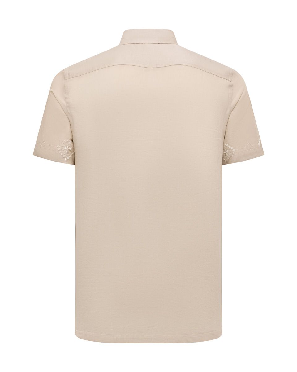 Áo Sơ Mi Nam Linen Kem