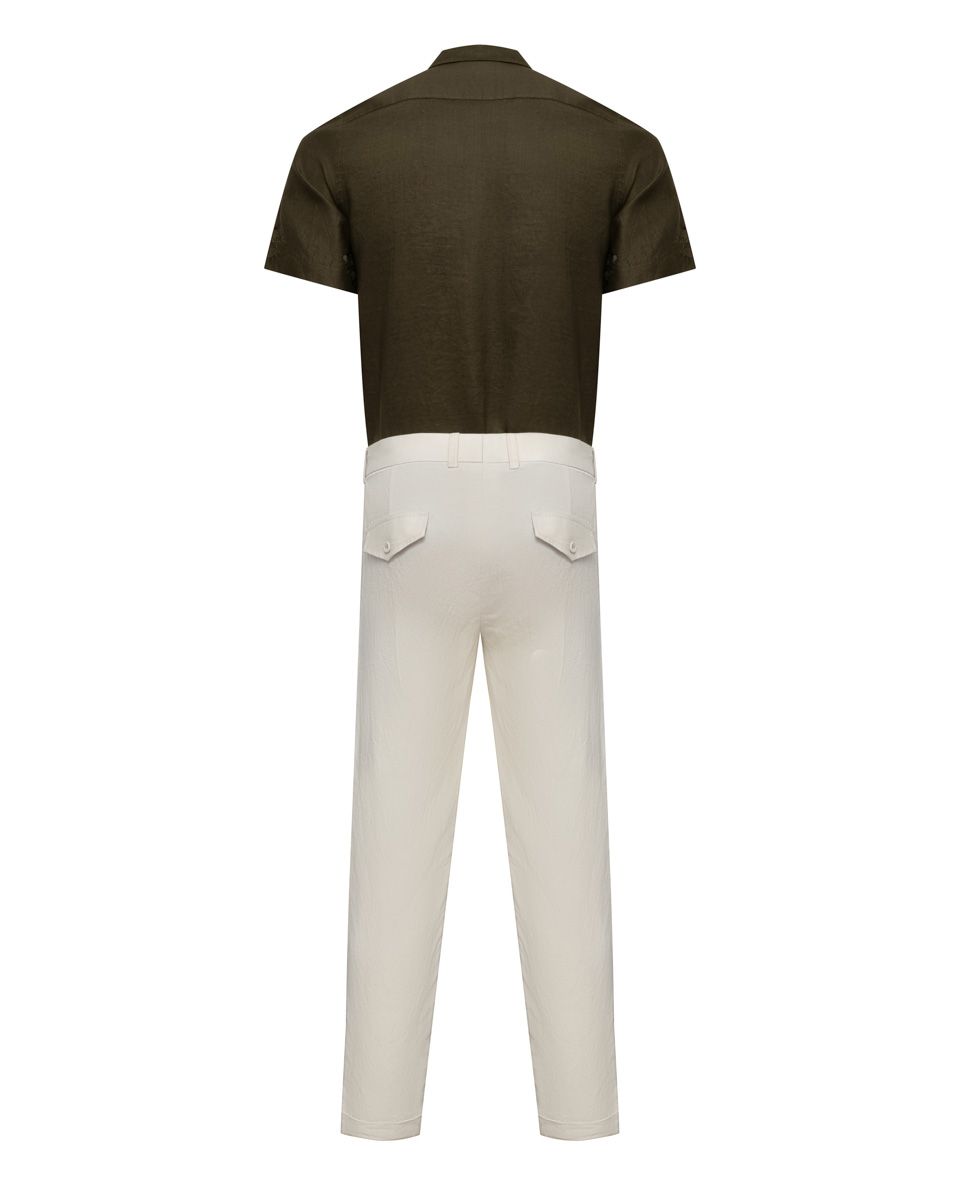 Áo Sơ Mi Nam Linen Xanh Rêu Casual Menswear