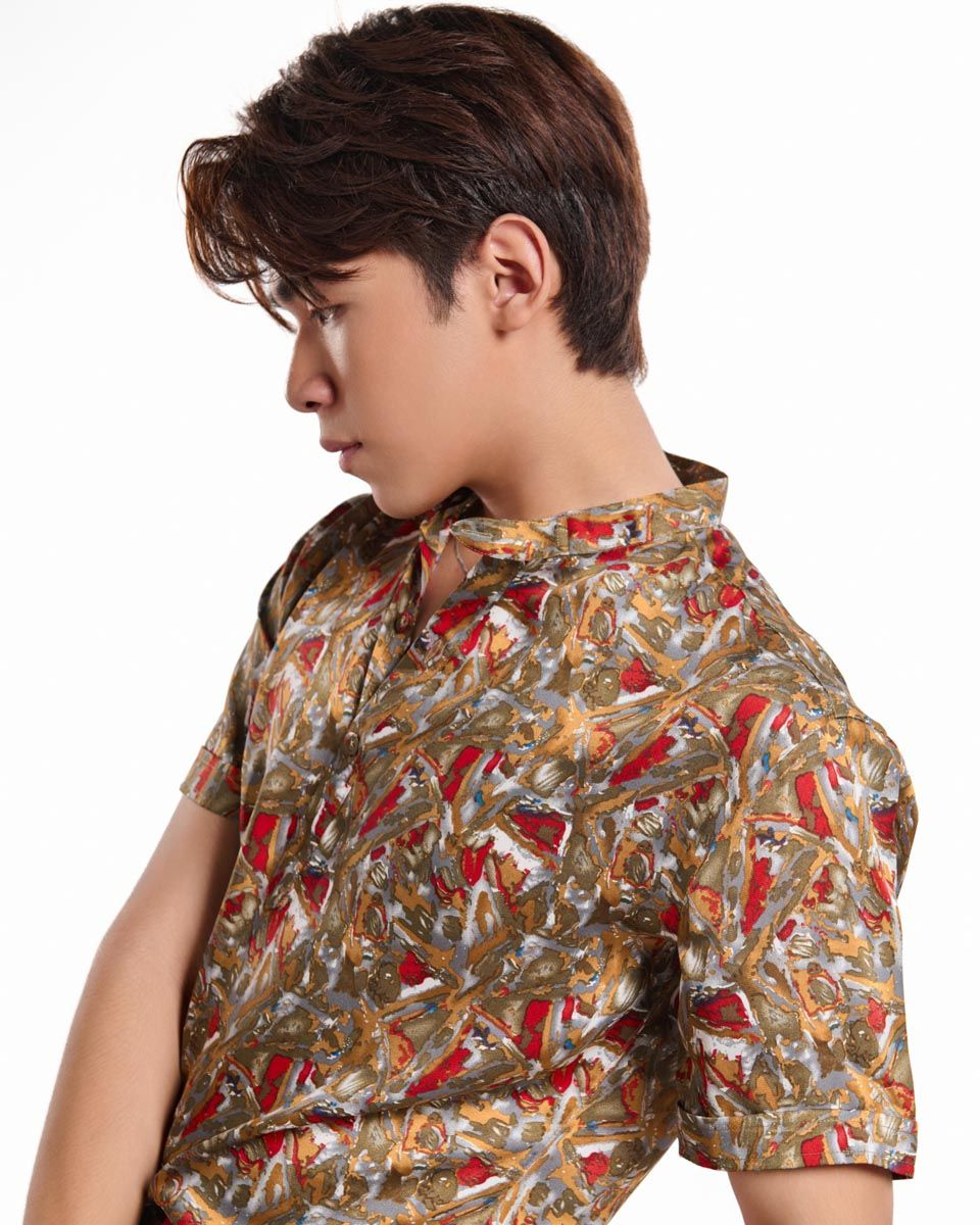 Áo Sơ Mi Nam Linen Nâu Đỏ