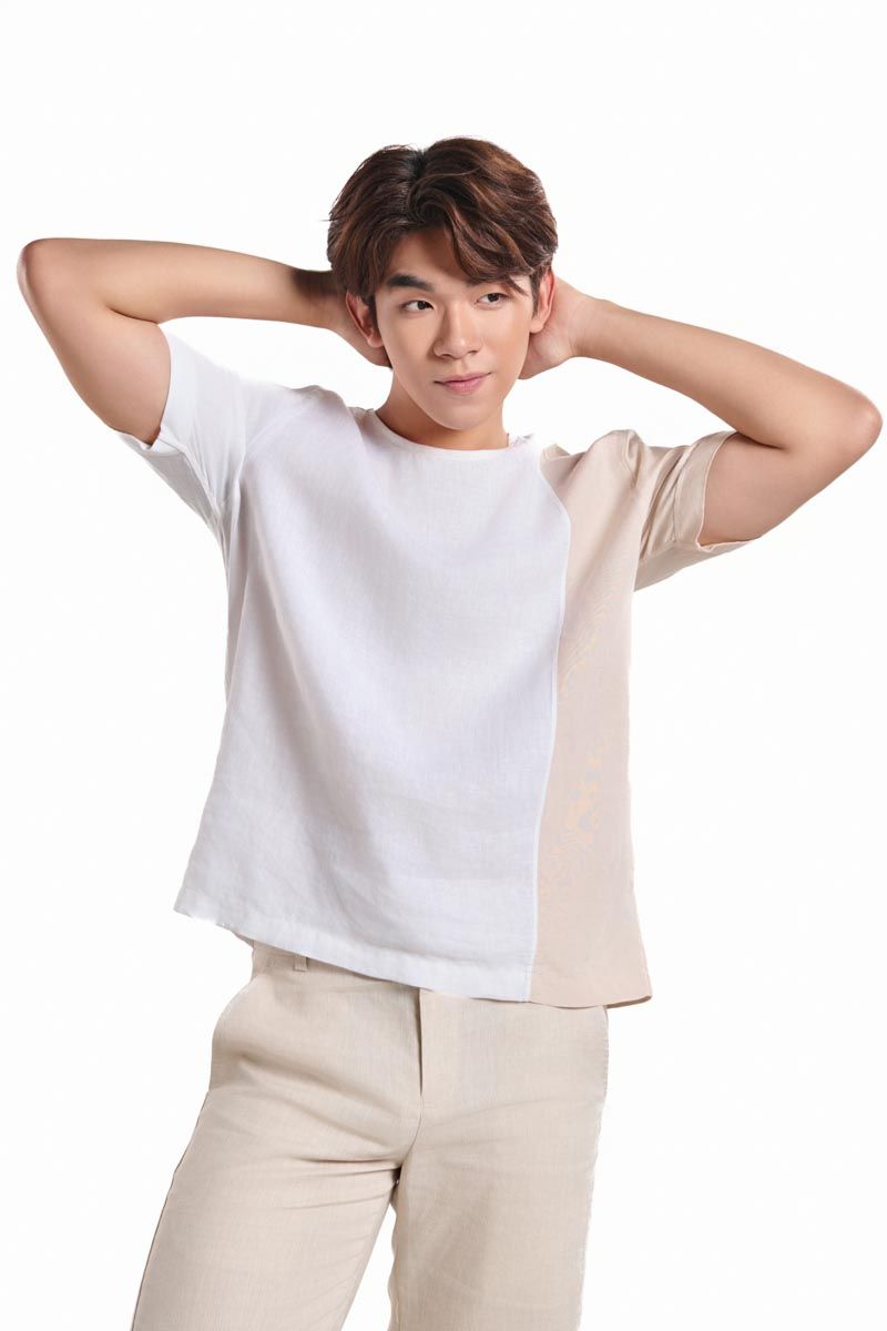 Áo Sơ Mi Linen Nam Trắng Kem Tay Ngắn