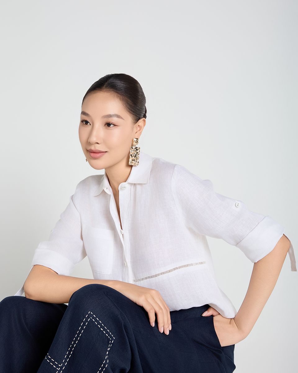 Áo Sơ Mi Linen Trắng Chu Du Phố
