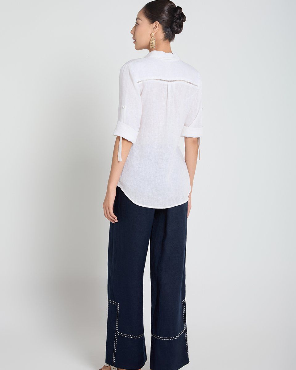 Áo Sơ Mi Linen Trắng Chu Du Phố