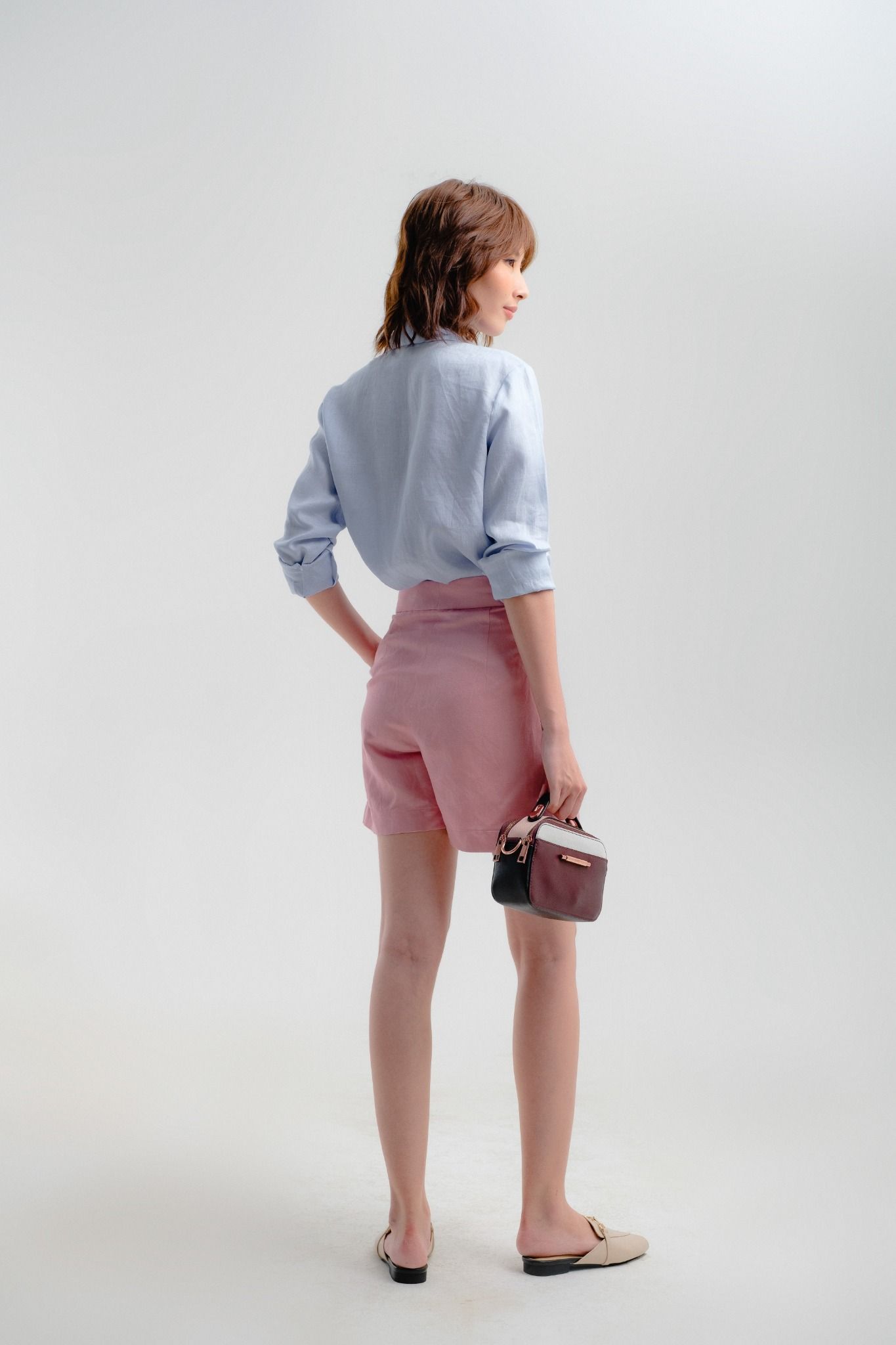 Quần Short Linen Hồng Hương Mùa Hè