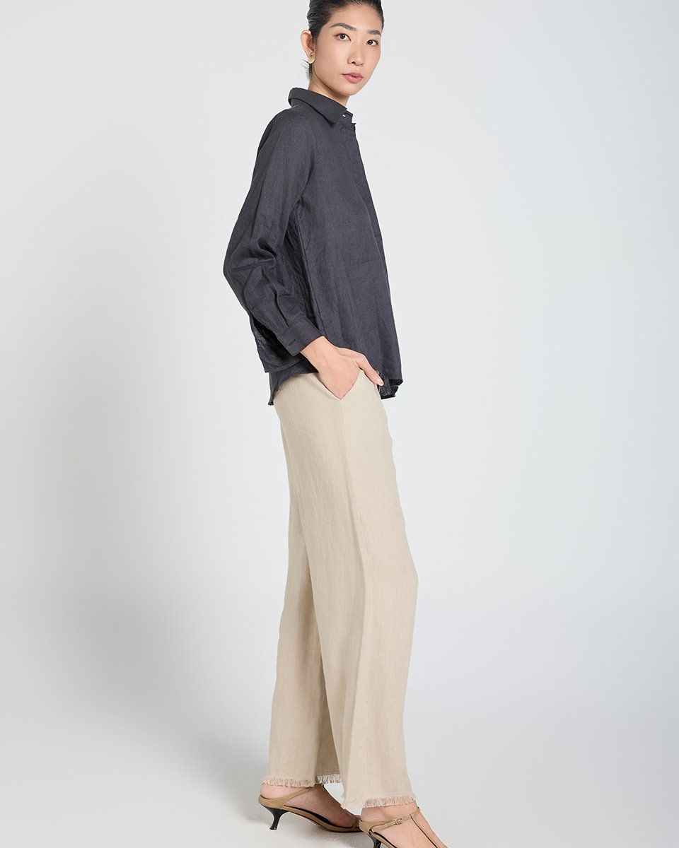 Áo Linen Nữ Đen Nâu A Touch Of Effortless Elegance