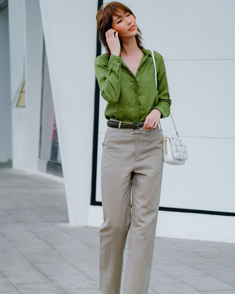 Quần Linen Xám Hương Mùa Hè