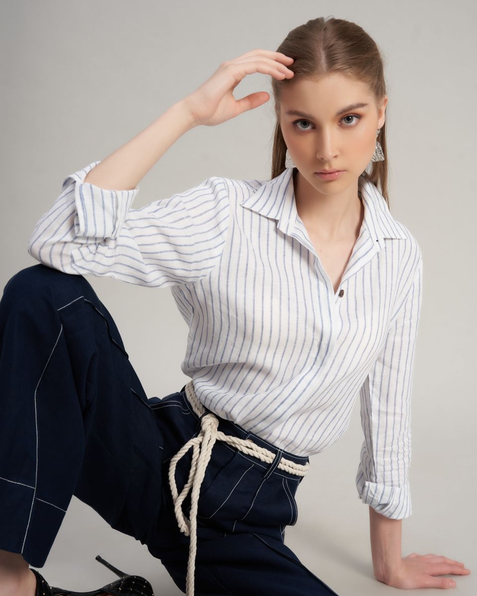 Quần Linen Nữ Xanh Đen Đậm Hello New Day