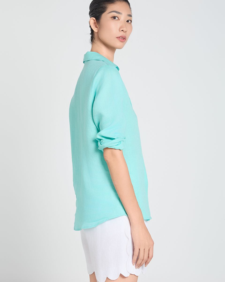 Áo Sơ Mi Linen Xanh A Touch Of Effortless Elegance