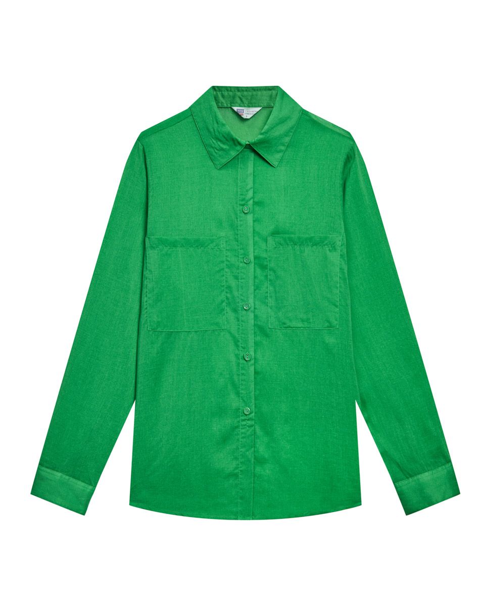 Áo Sơ Mi Linen Nữ Xanh Lá