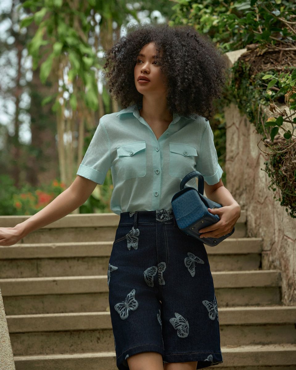 Áo Linen Xanh  Becoming Unveil