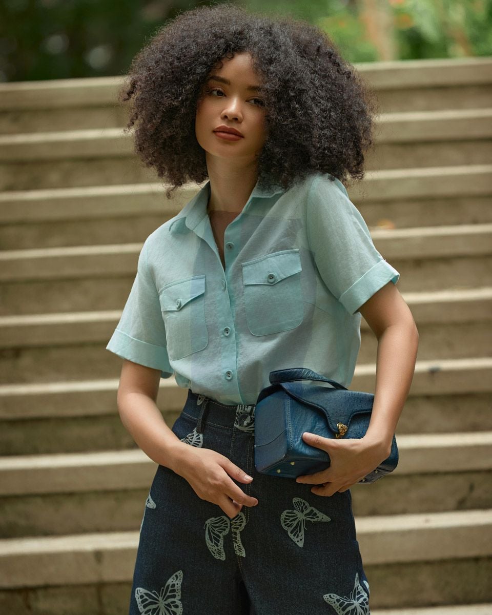 Áo Linen Xanh  Becoming Unveil