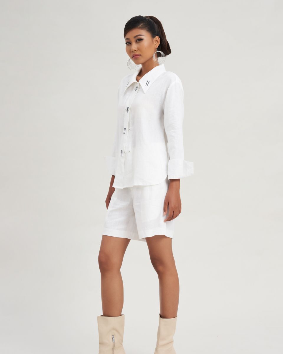 Áo Sơ Mi Linen Nữ Trắng Modern Women