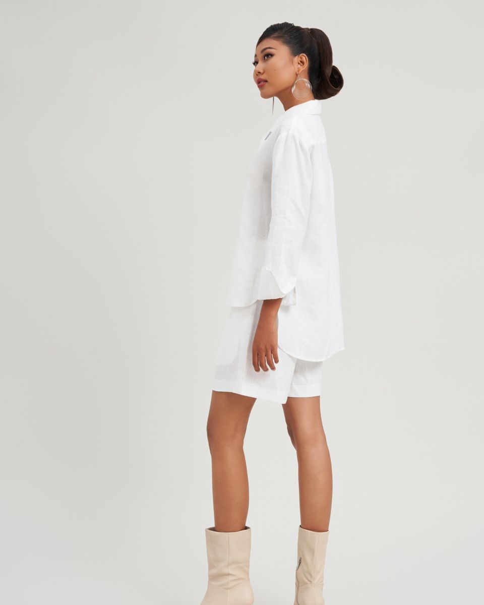 Quần Short Linen Trắng The Girl In Vogue