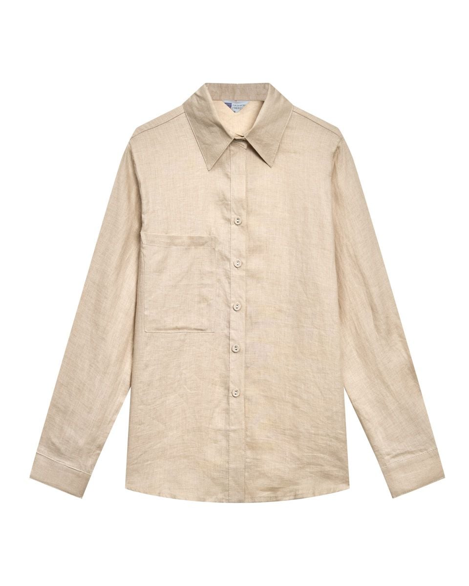 ÁO Sơ Mi Linen Nữ Kem