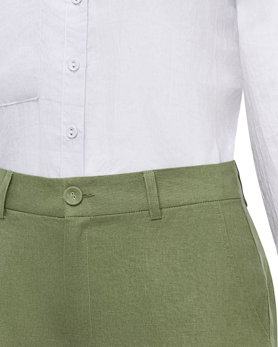 ÁO Sơ Mi Linen Nữ Xám Trắng