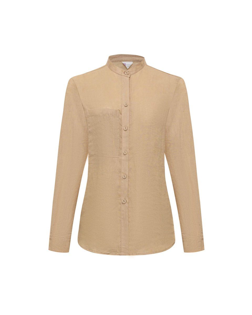 Áo Sơ Mi Linen Nữ Beige A Touch Of Effortless Elegance