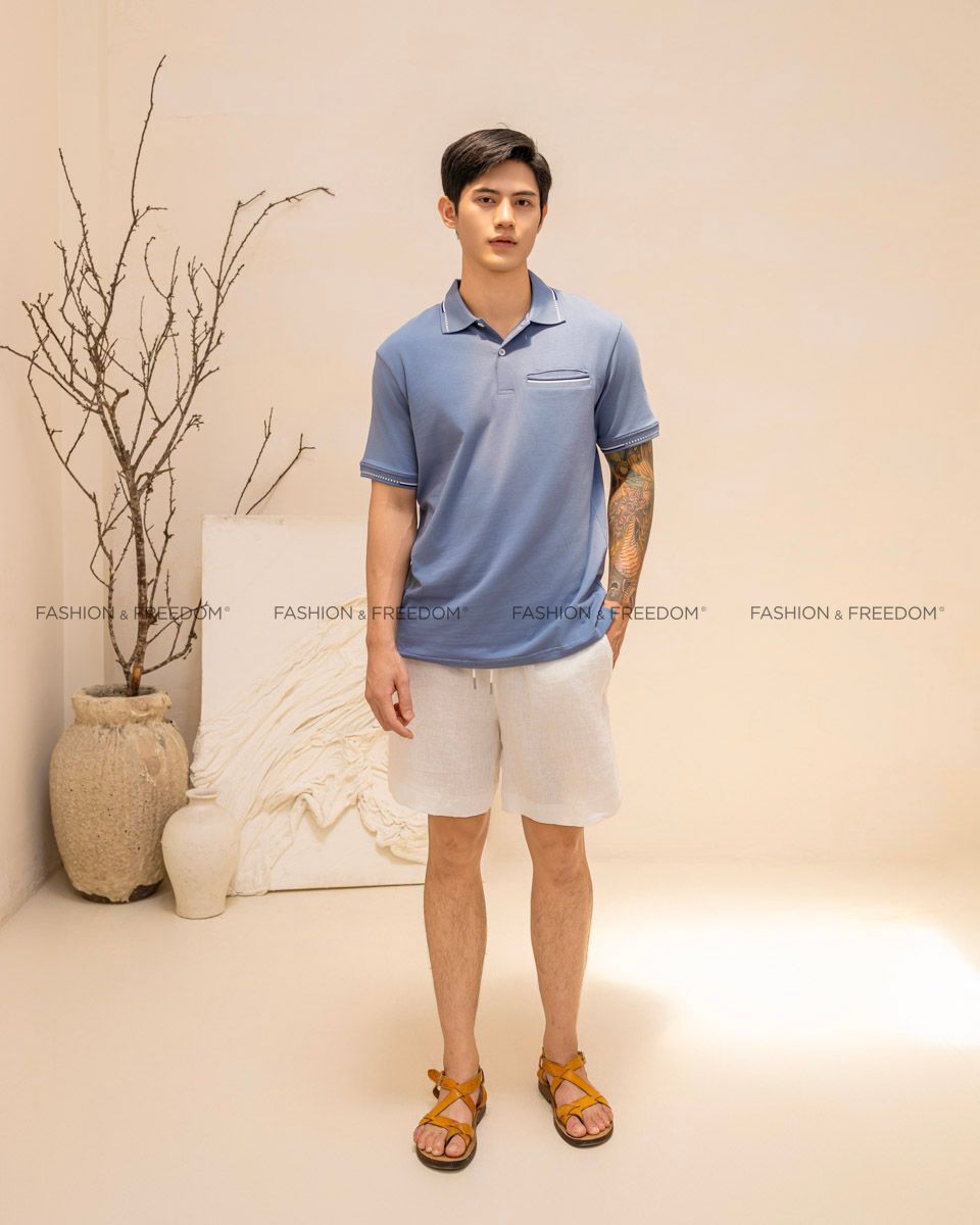 Áo Thun Nam Cotton Xanh Xám