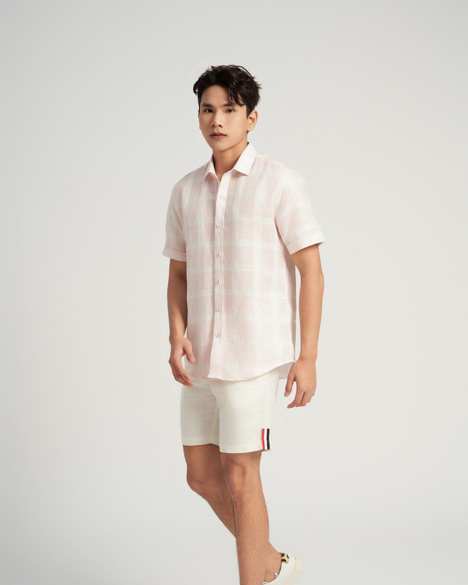 Quần Short Nam Linen Trắng