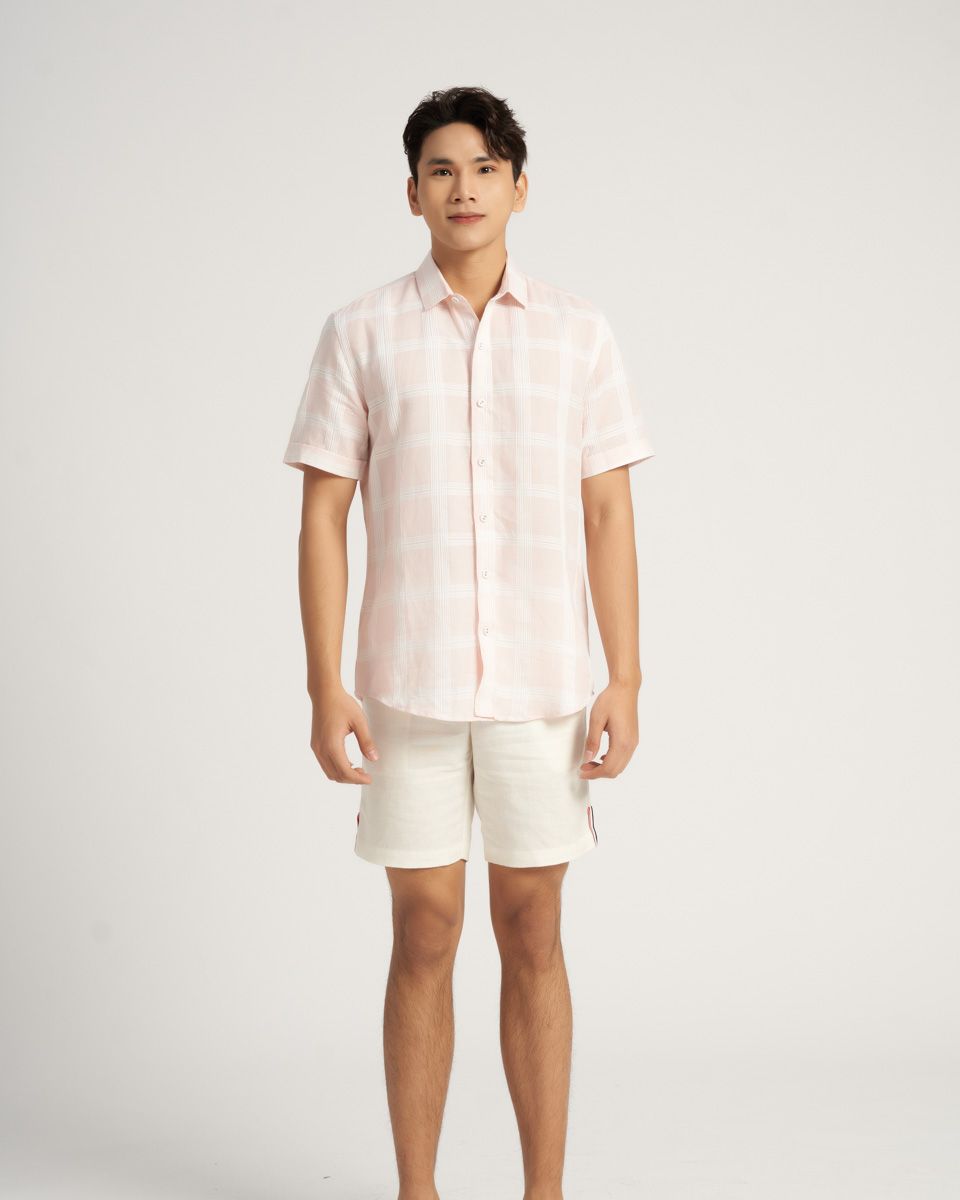 Quần Short Nam Linen Trắng