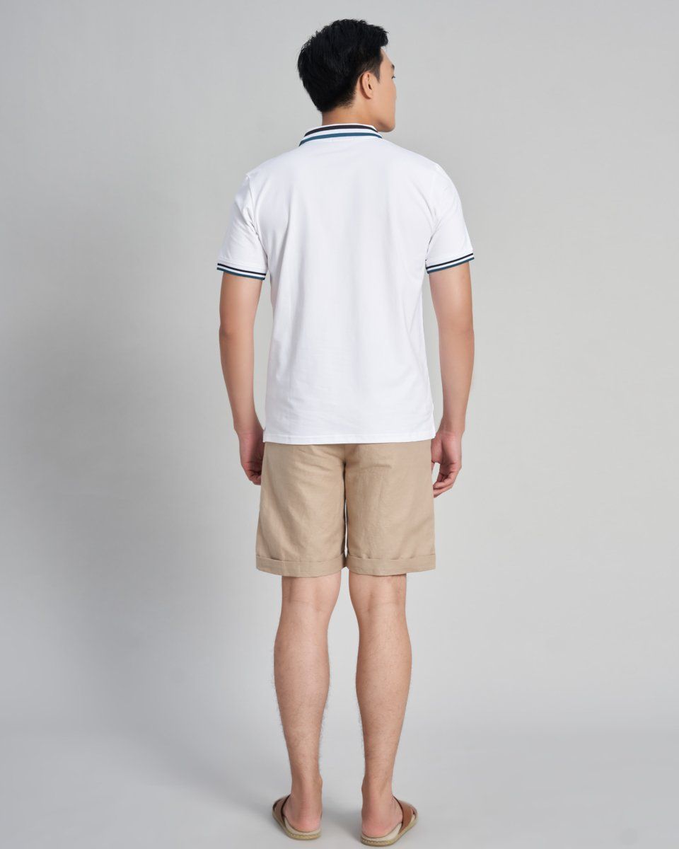 Quần Short Nam Linen Kem Holidays Vibes