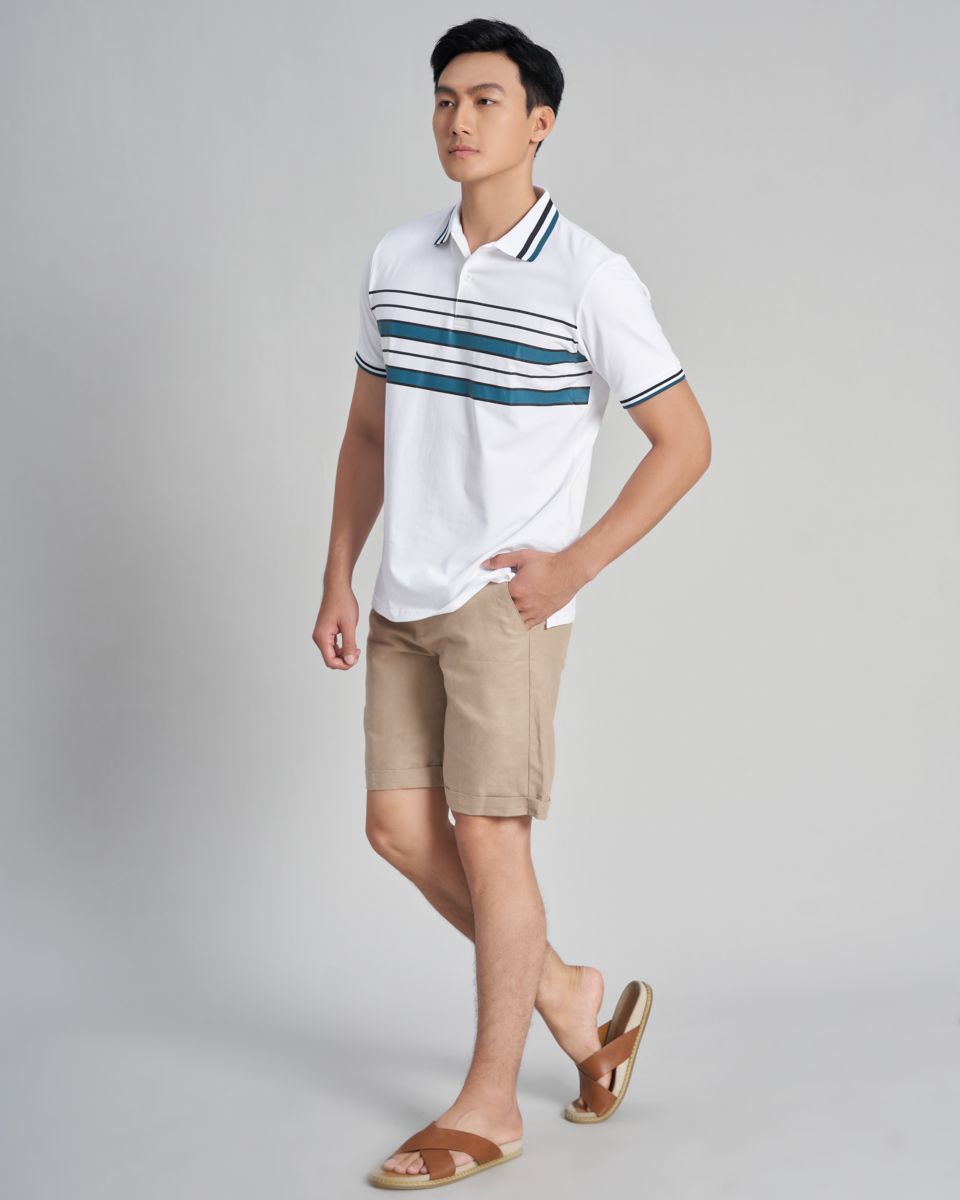 Quần Short Nam Linen Kem Holidays Vibes